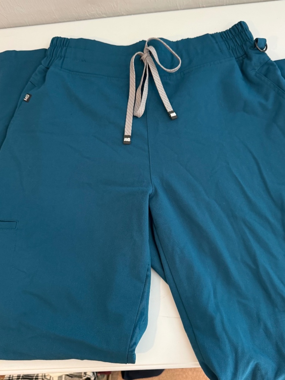 Medgear Women's Scrub Pants Straight Leg in Teal Caribbean Blue Size S